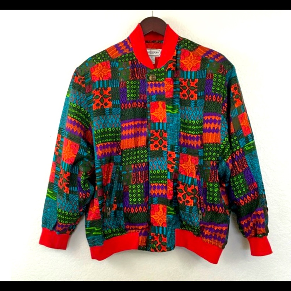 CG Vintage bomber Jacket 100% Silk